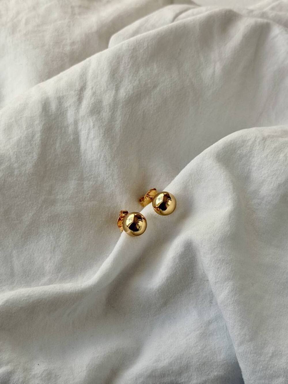 Sphere Earrings - 18k Gold Plated - 10mm